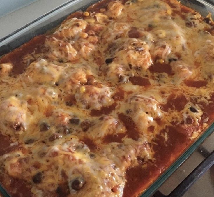 Two Ingredient Dough Enchilada Casserole