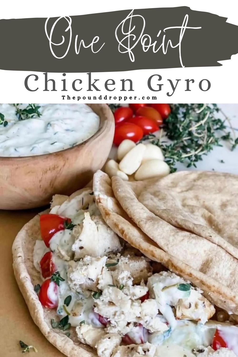 One Point Chicken Gyro with Tzatziki Sauce via @pounddropper