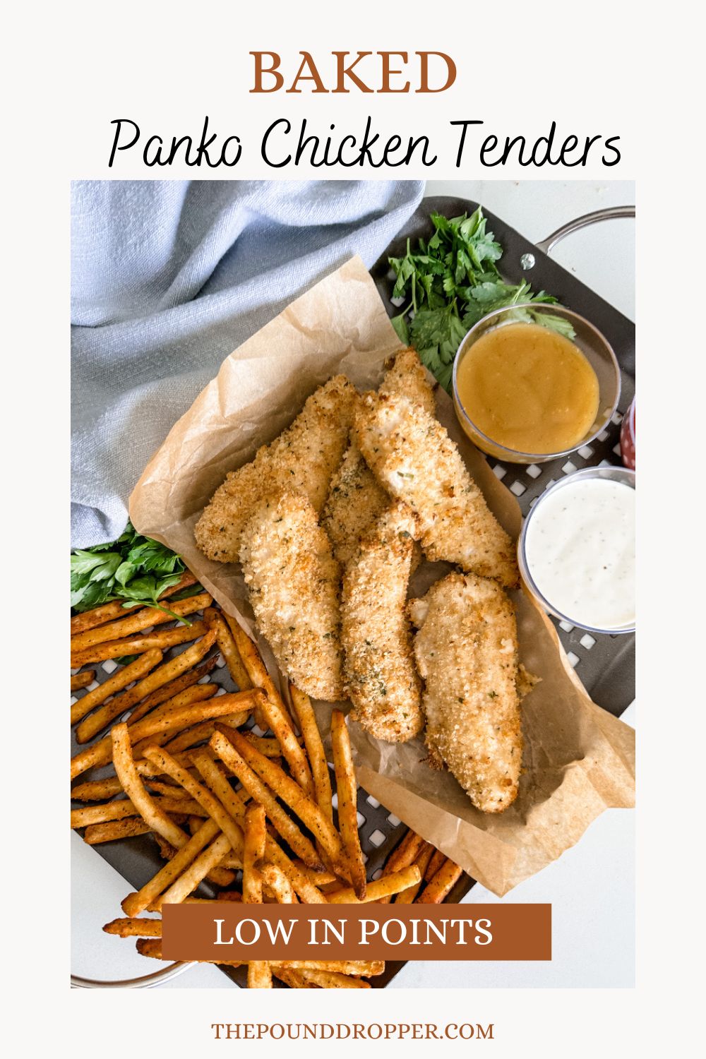 These Baked Panko Chicken Tenders are crispy on the outside, tender on the inside, and make for a delicious lunch or dinner! via @pounddropper