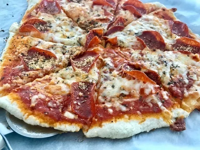 Pepperoni Pizza made with Two Ingredient Dough