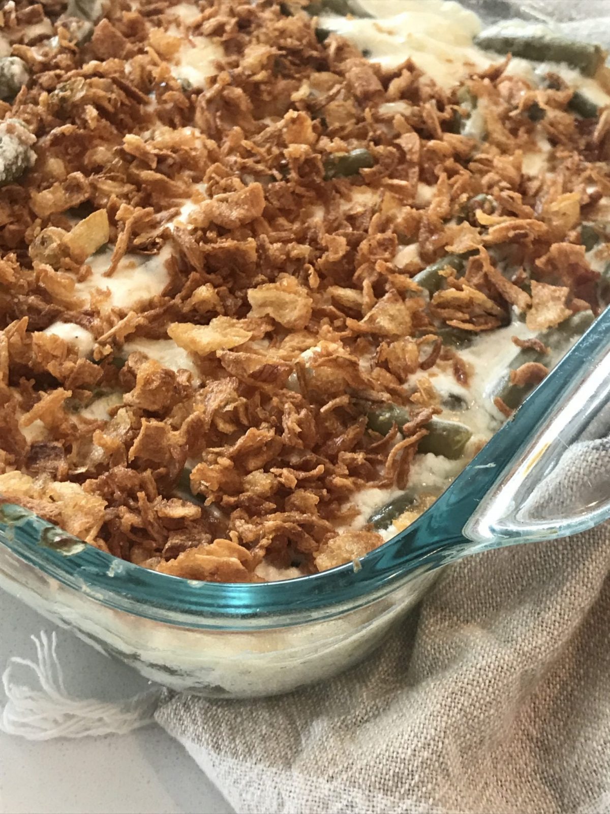 Light Swiss Cheese Green Bean Casserole Pound Dropper