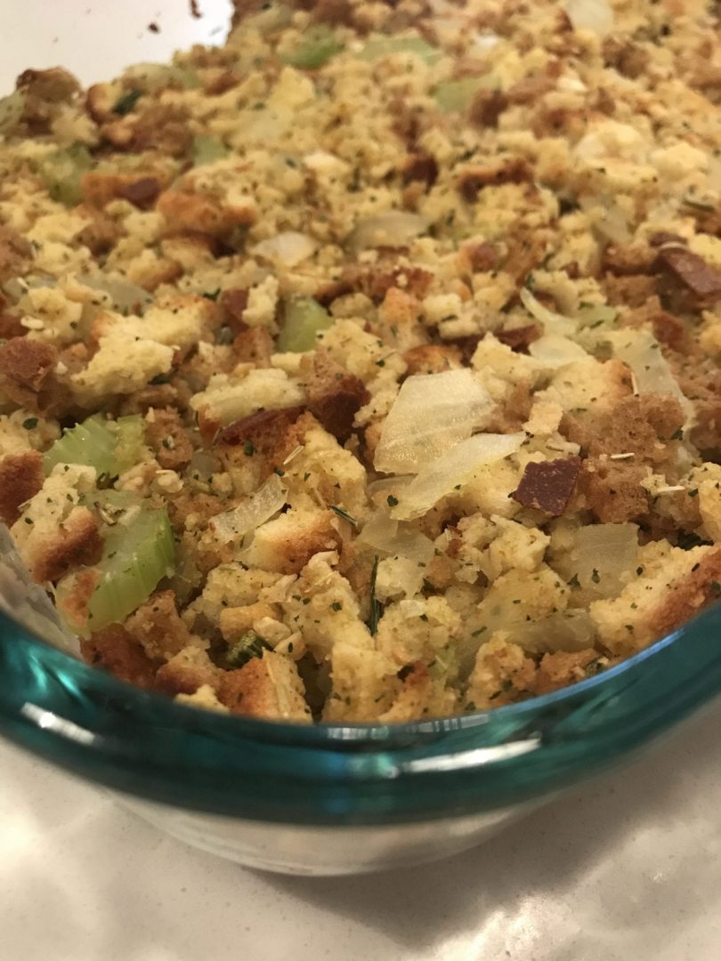 Light and Easy Stuffing Casserole Pound Dropper