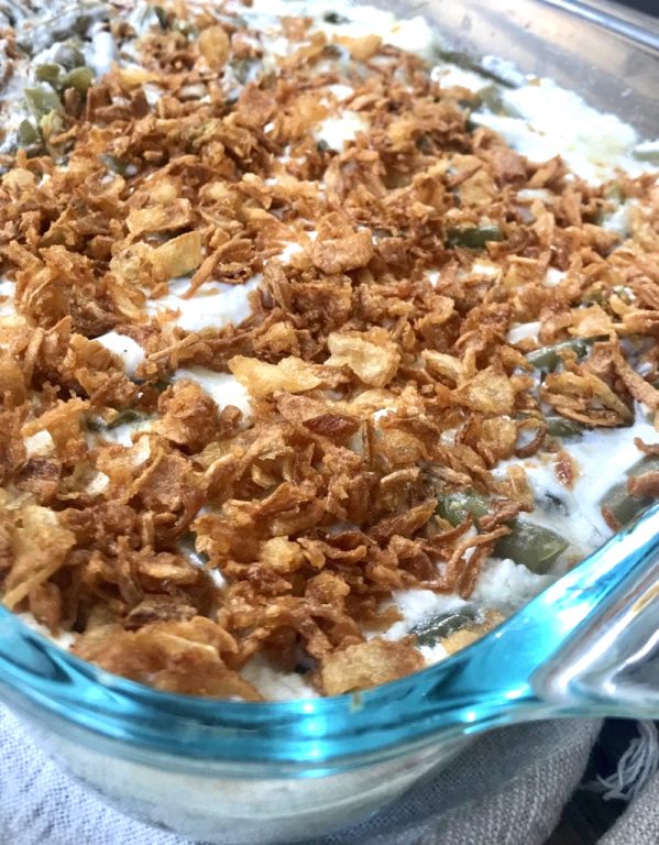 Light Swiss Cheese Green Bean Casserole - Pound Dropper