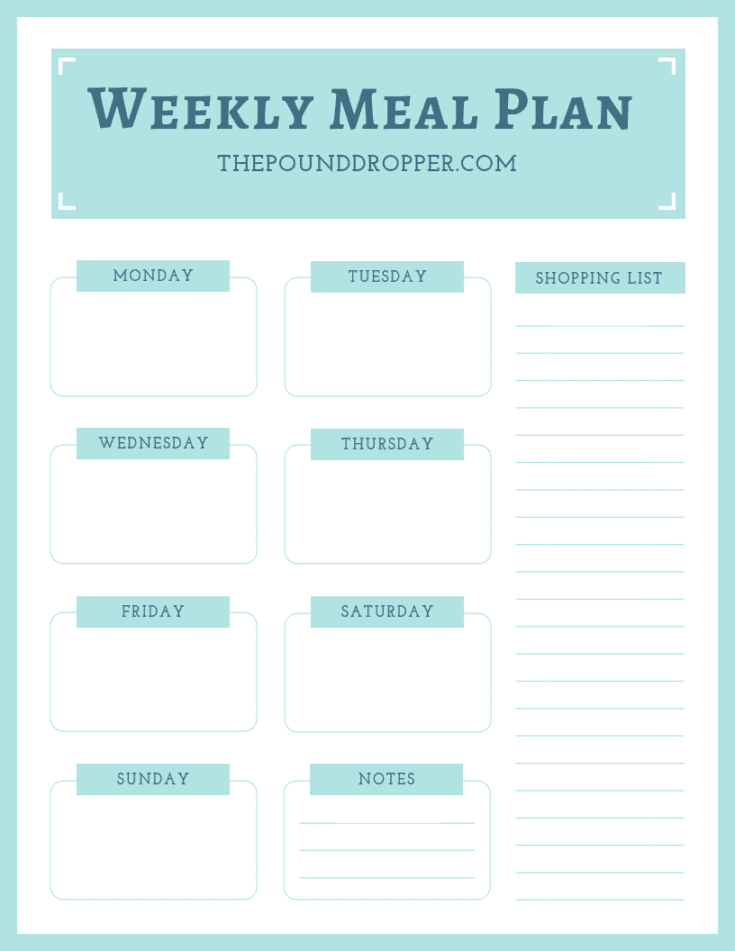 Weekly Meal Planner - Pound Dropper