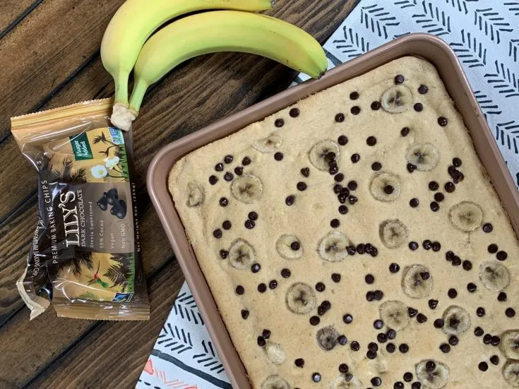 Banana Chocolate Chip Sheet Pancakes