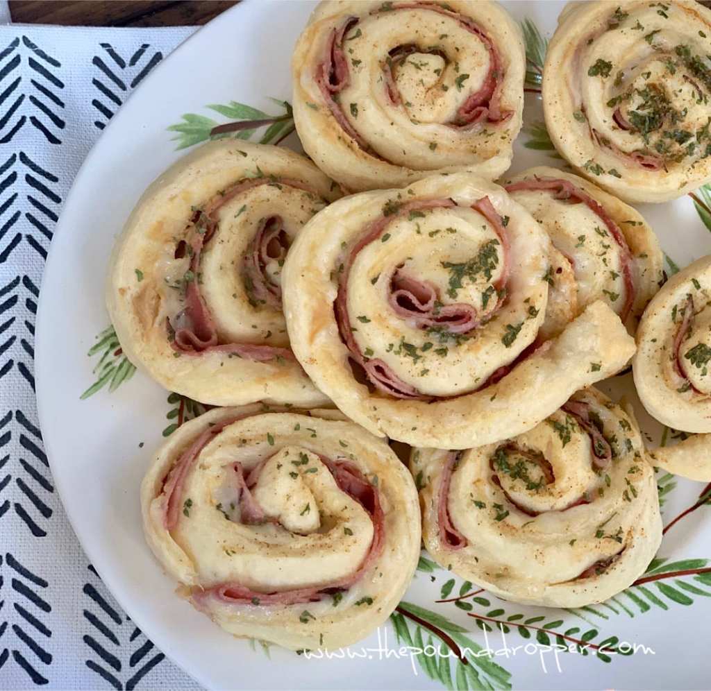 Ham and Swiss Roll Ups Pound Dropper