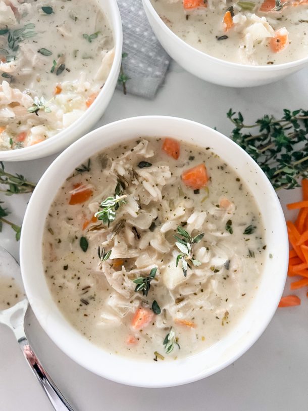 Creamy Chicken and Wild Rice Soup - Pound Dropper