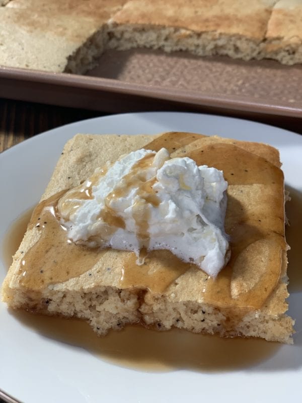 Almond Poppy Seed Sheet Pancakes Pound Dropper