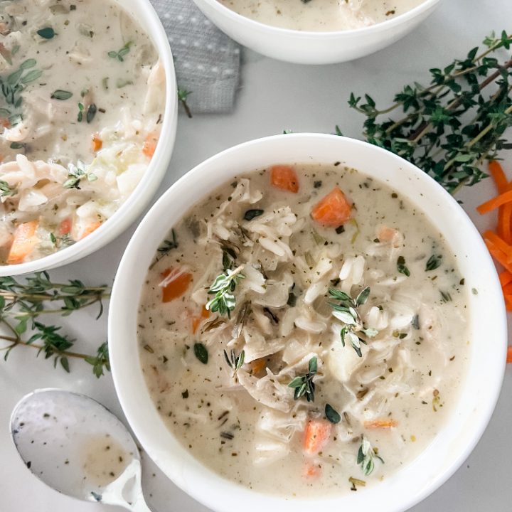 20 Minute Rotisserie Chicken and Rice Soup - Back To The Book Nutrition