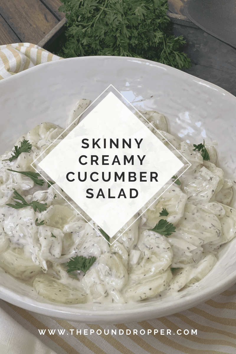 Skinny Creamy Cucumber Salad via @pounddropper