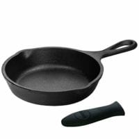 Lodge Logic 9 Inch Skillet with Black Silicone Handle Holder