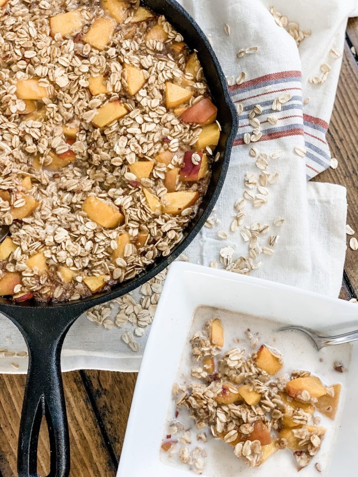 Easy Peaches and Cream Baked Oatmeal
