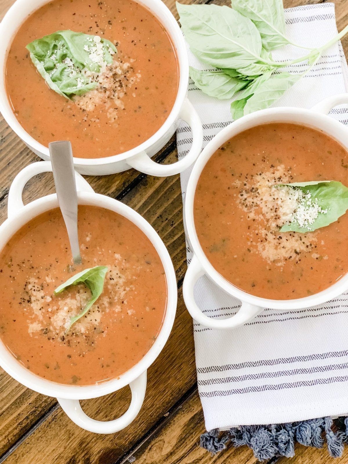 Easy Low Point Fire Roasted Tomato Basil Soup