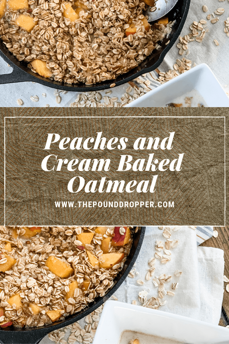 Easy Peaches and Cream Baked Oatmeal via @pounddropper