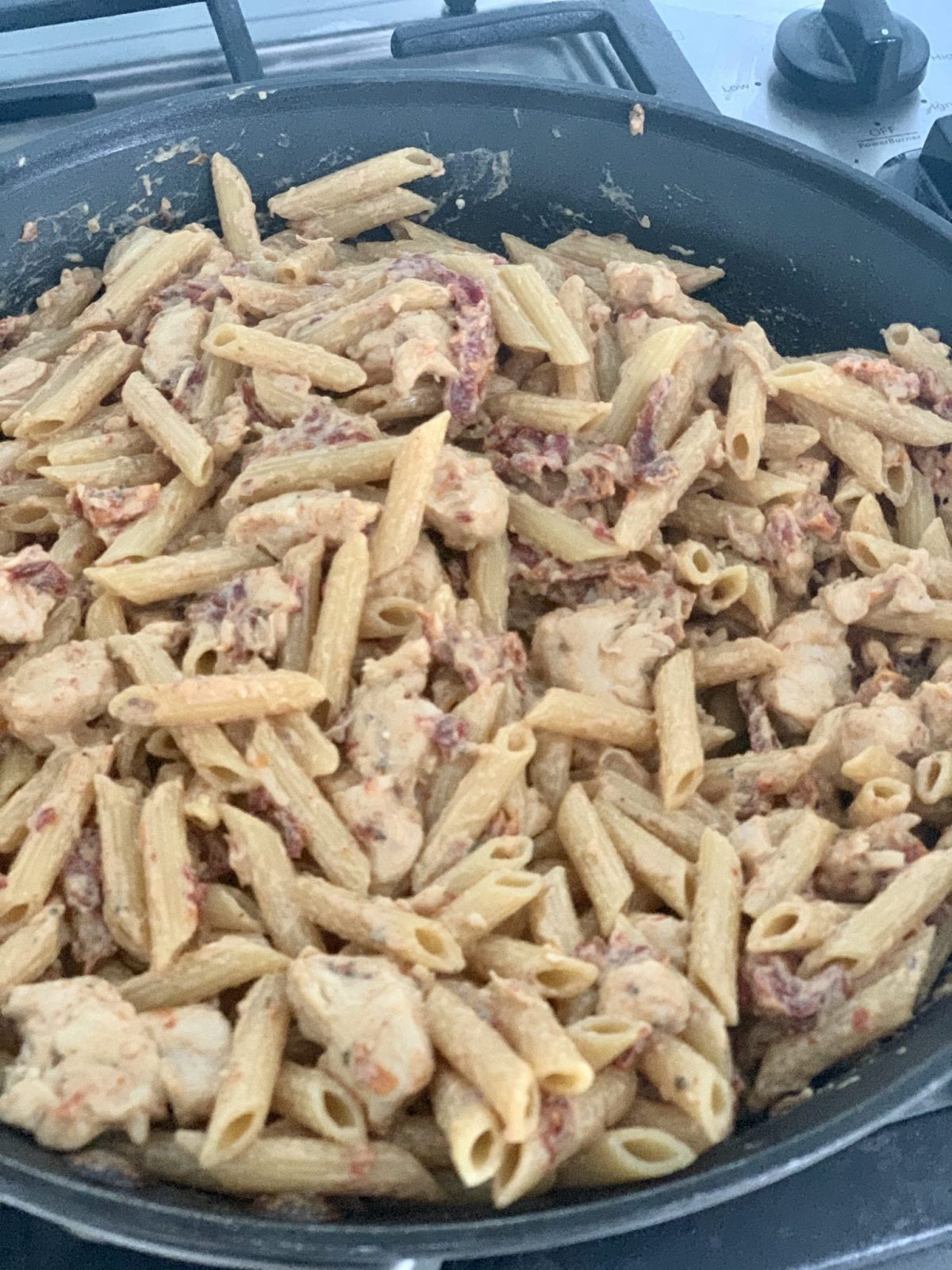 Creamy SunDried Tomato Penne Pasta with Chicken Pound Dropper