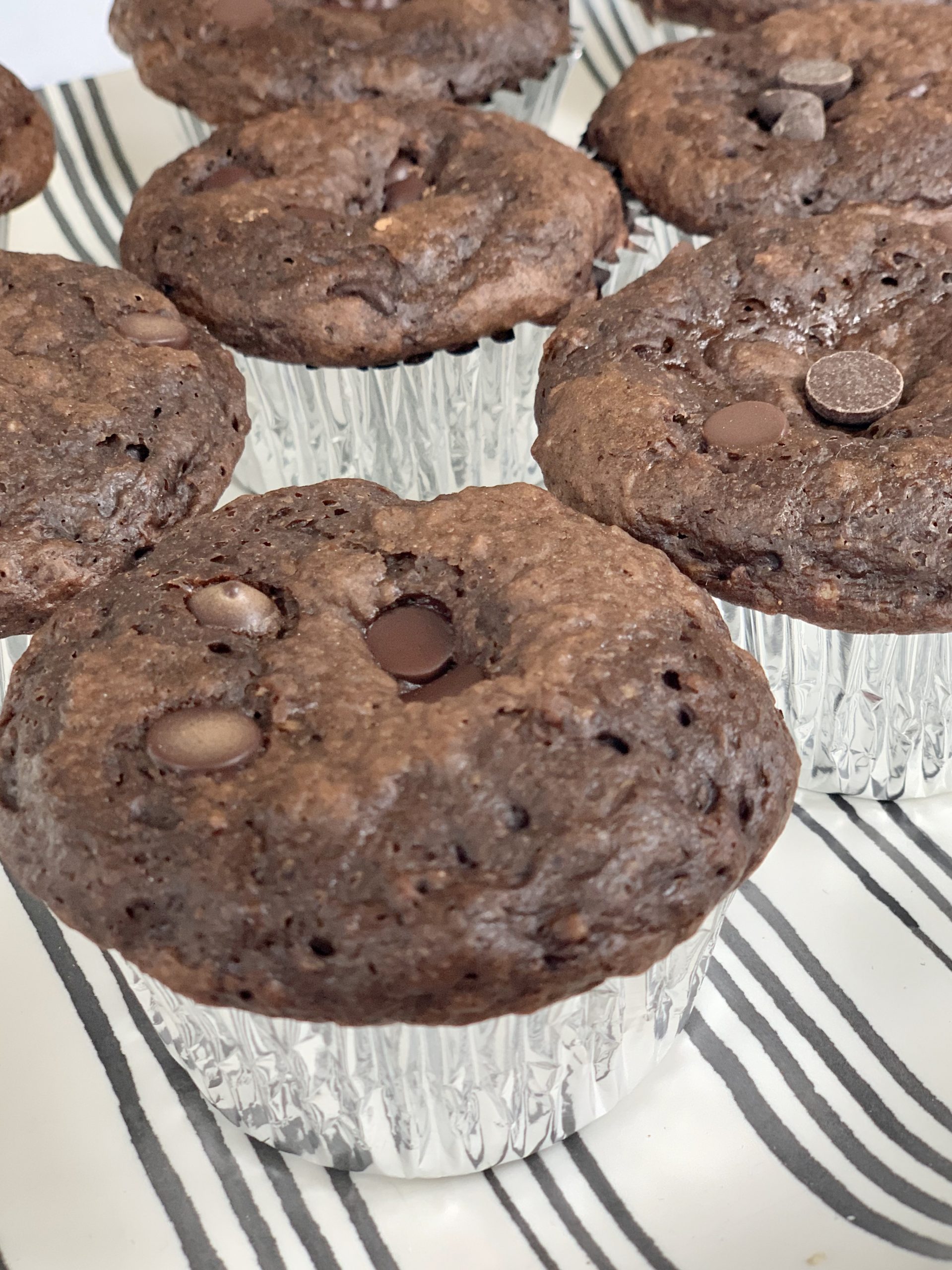 Skinny Double Chocolate Chip Muffins - Pound Dropper