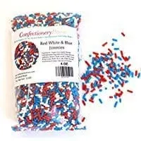 Red White And Blue Edible Sprinkles
