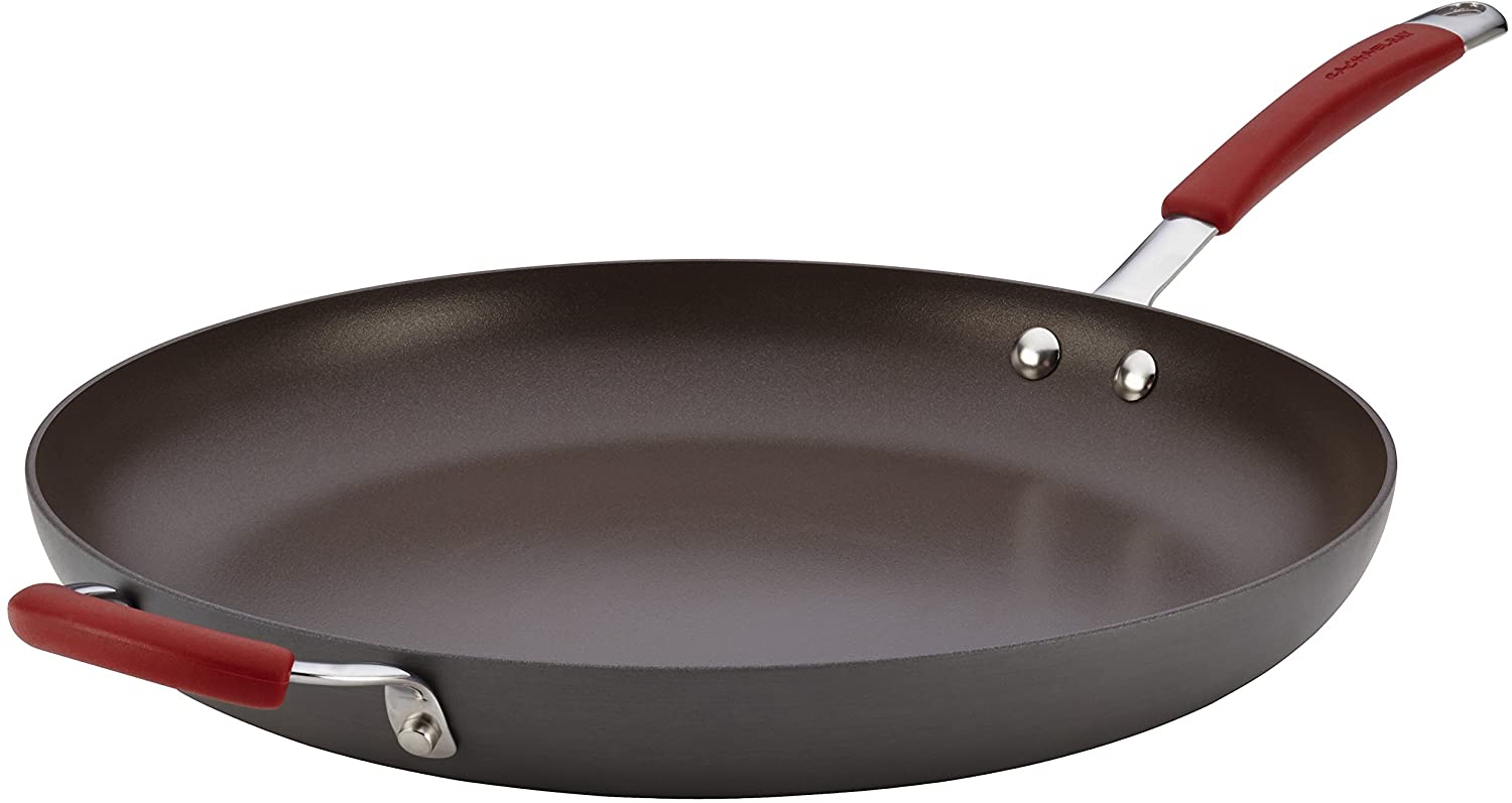 Anodized Nonstick Skillet with Helper Handle, 14 Inch Pan