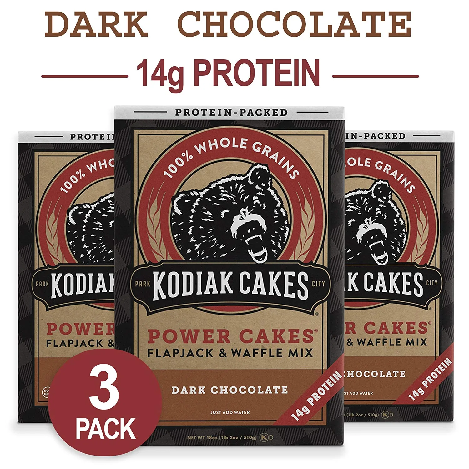 Kodiak Cakes Protein Pancake Power Cakes, Flapjack and Waffle Baking Mix, Dark Chocolate
