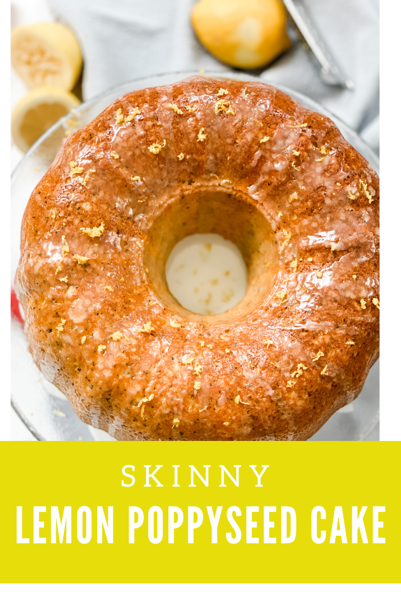 This Skinny Lemon Poppyseed Cake tastes like summer! It's refreshing, perfectly sweet, and absolutely delicious! This Skinny Lemon Poppyseed Cake is made with basic pantry ingredients, low fat buttermilk, fresh lemon juice, and topped with a sweet lemon glaze-a perfect dessert for any day of the week! via @pounddropper