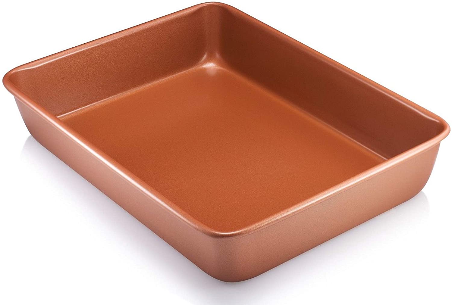 Rectangle Nonstick Bakeware 9-Inch-by-13-Inch Baking Pan with Quick Release Coating, Brown
