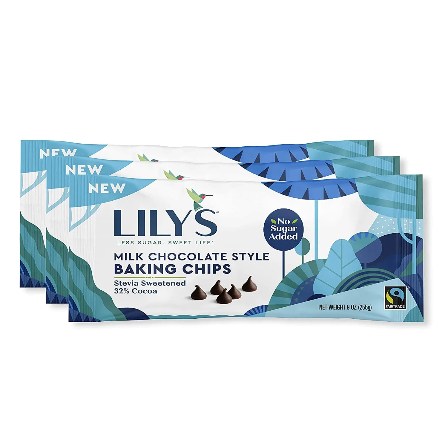 Milk Chocolate Baking Chips By Lily's | Stevia Sweetened, No Added Sugar
