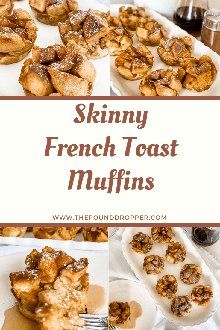 These Skinny French Toast Muffins are a fabulous alternative to French Toast-quick and easy-perfect for an easy work or school day breakfast, or a weekend brunch! Topped with a cinnamon sugar topping- which makes them irresistibly good! via @pounddropper
