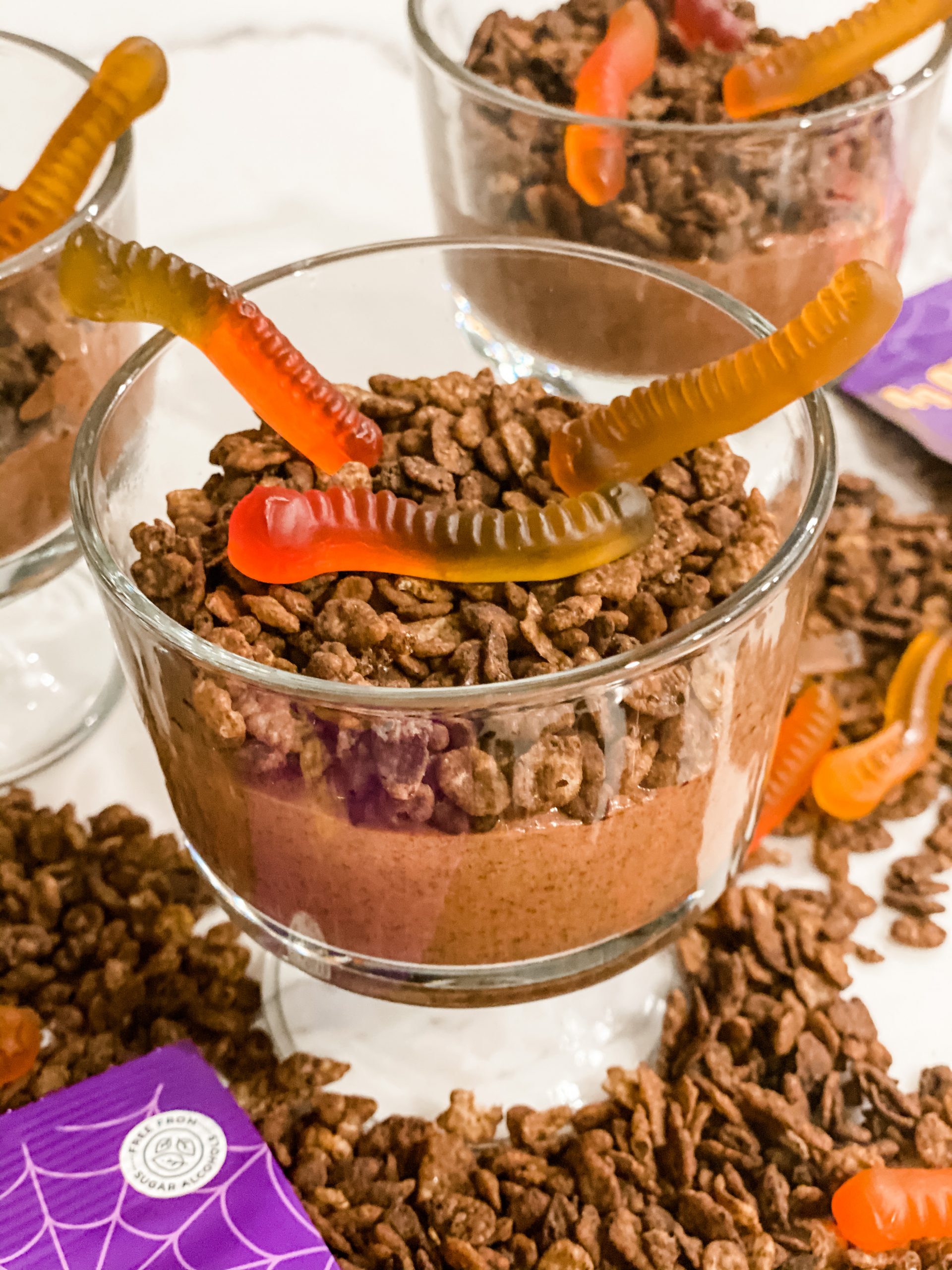 Worms in Dirt Pudding Cups Pound Dropper