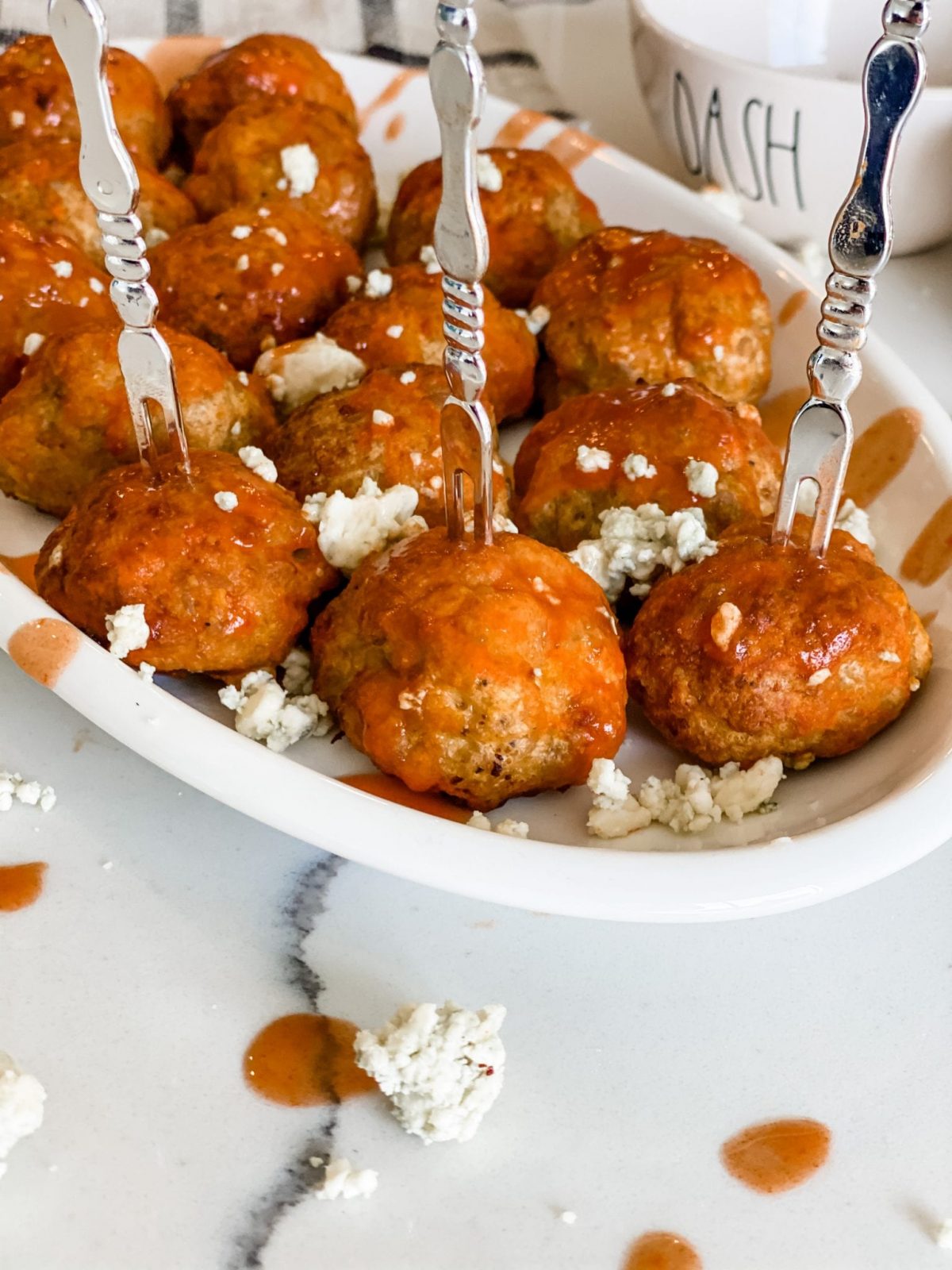 Buffalo Chicken Meatballs Pound Dropper