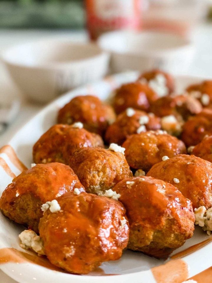 Buffalo Chicken Meatballs Pound Dropper