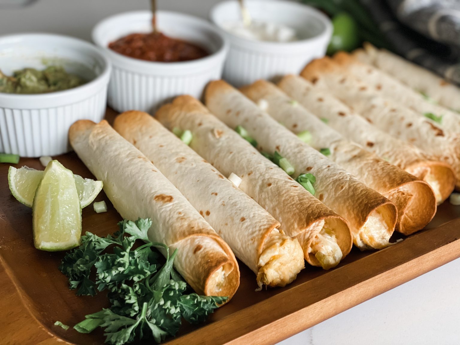 Easy Creamy Chicken Flautas (Baked or Air Fried) Pound Dropper