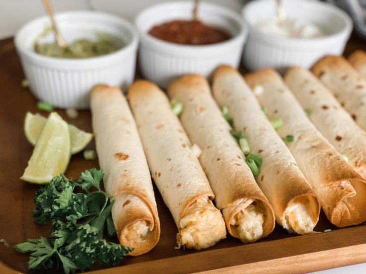 Easy Creamy Chicken Flautas (Baked or Air Fried)