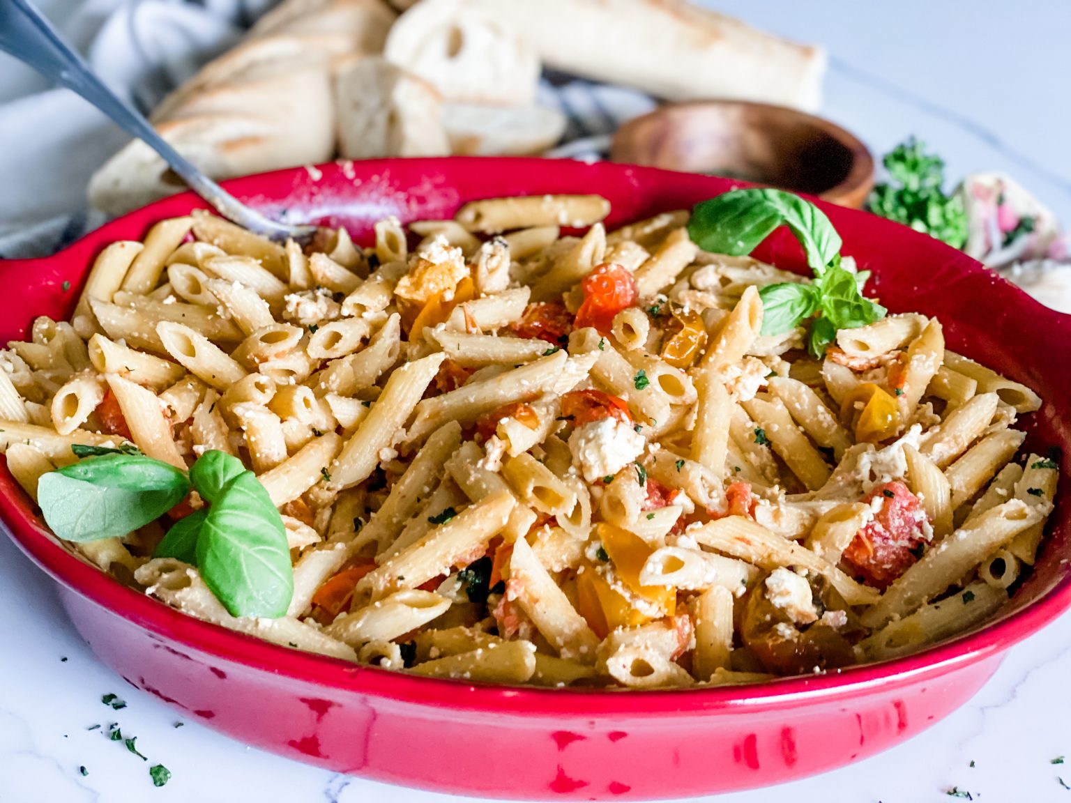 Lightened Up Baked Feta Pasta Bake (TIKTOK RECIPE) Pound Dropper