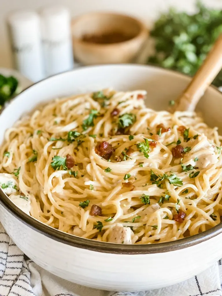 Lightened Up One Pot Chicken Alfredo - Pound Dropper