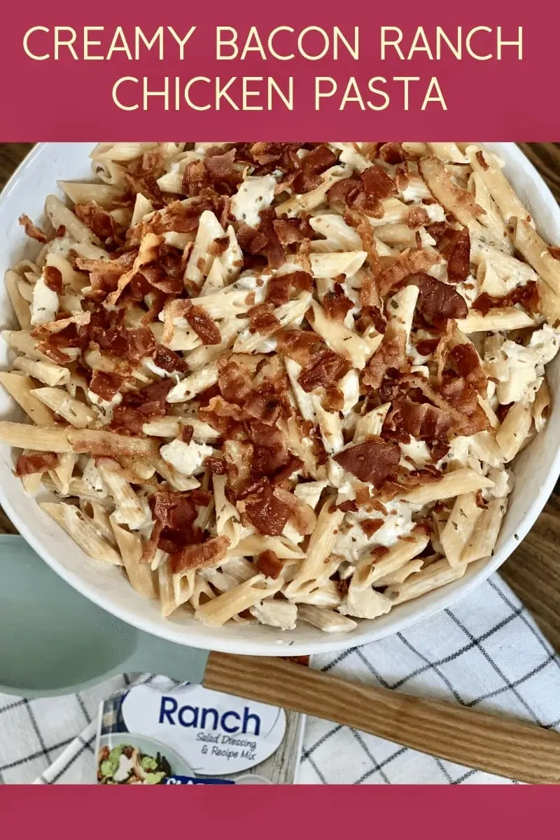 Creamy Bacon Ranch Chicken Pasta via @pounddropper