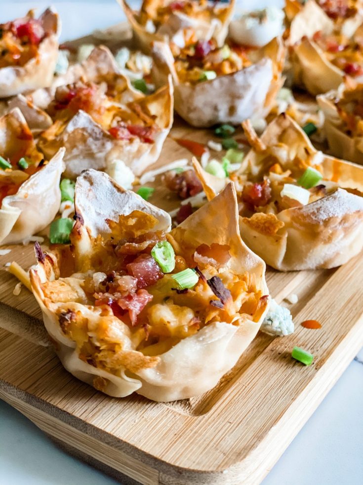 Easy Low Point Buffalo Chicken Wonton Cups 