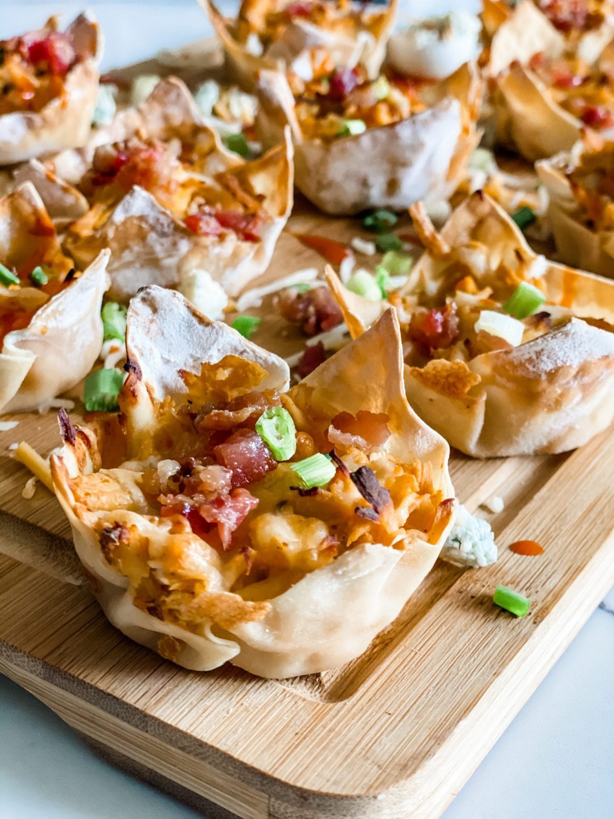 Easy Low Point Buffalo Chicken Wonton Cups - Pound Dropper