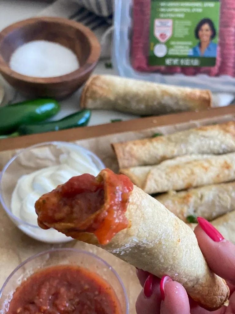 Easy Beef and Bean Taquitos (Baked or Air Fried) - Pound Dropper