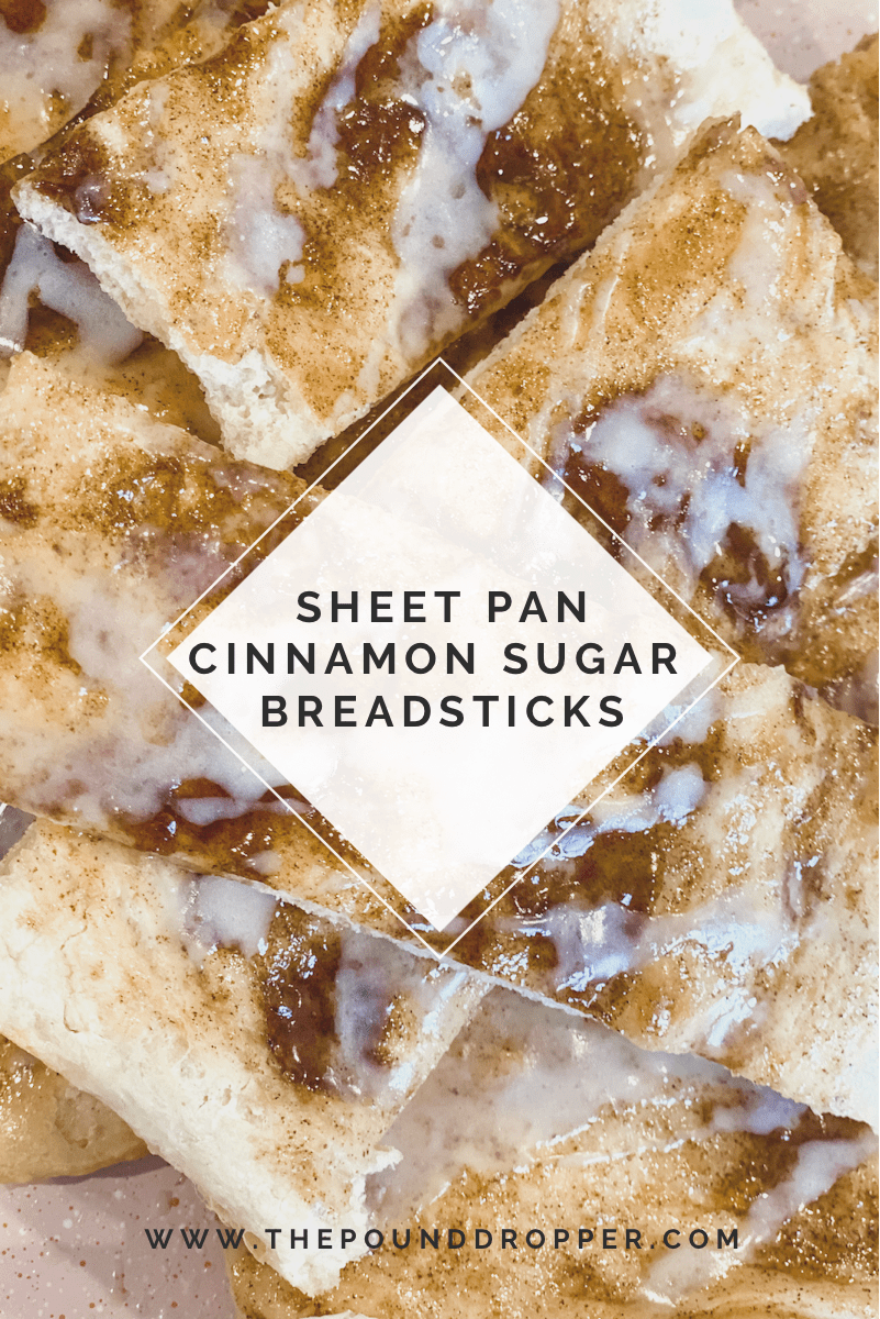 These Sheet Pan Cinnamon Sugar Breadsticks are the easiest breadstick recipes you'll ever make! These Cinnamon Sugar Breadsticks will curb your major sweet tooth and are the perfect treat to eat with pizza!!! via @pounddropper