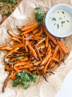 Easy Baked or Air Fryer Sweet Potato Fries - Pound Dropper