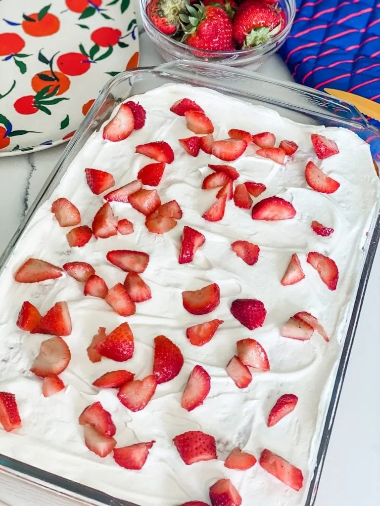 Easy Lightened Up Strawberry Poke Cake - Pound Dropper