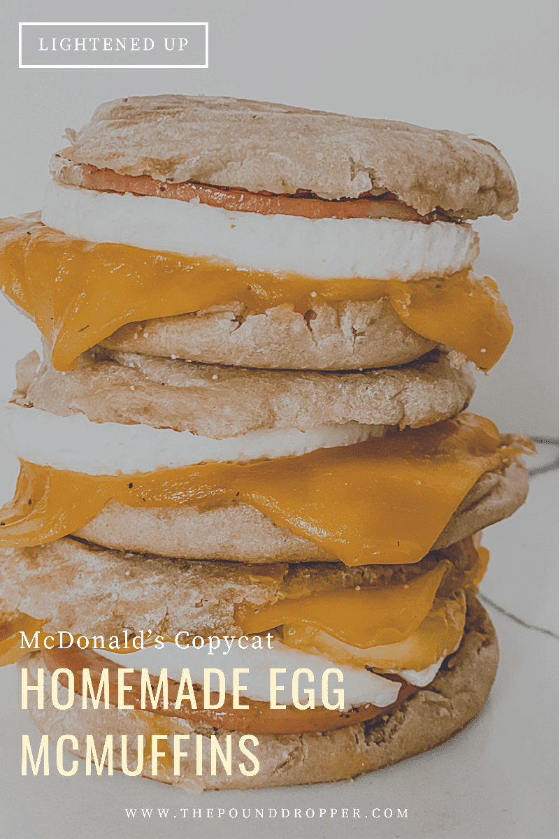These Lightened Up Homemade Egg McMuffins are a lighter version of your favorite McDonald's Egg McMuffin-breakfast on the go never tasted so good! Perfect for a meal prep breakfast, brunch, or a quick lunch or dinner! via @pounddropper