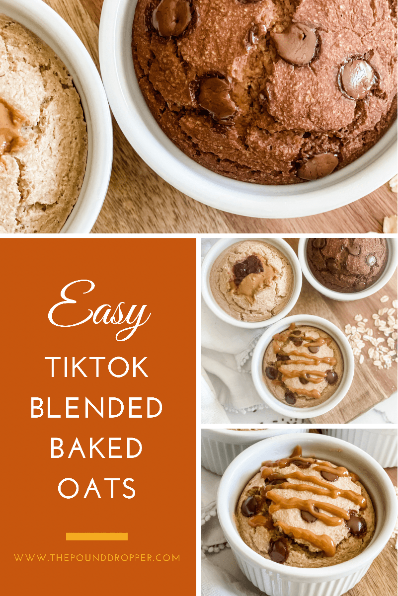These Easy TikTok Blended Baked Oats are inspired by a Tiktok viral recipe- and are worth the hype! If you are sick and tired of the same old breakfast- you are going to love these baked oats- loaded with protein, fiber, and staple pantry ingredients!! via @pounddropper