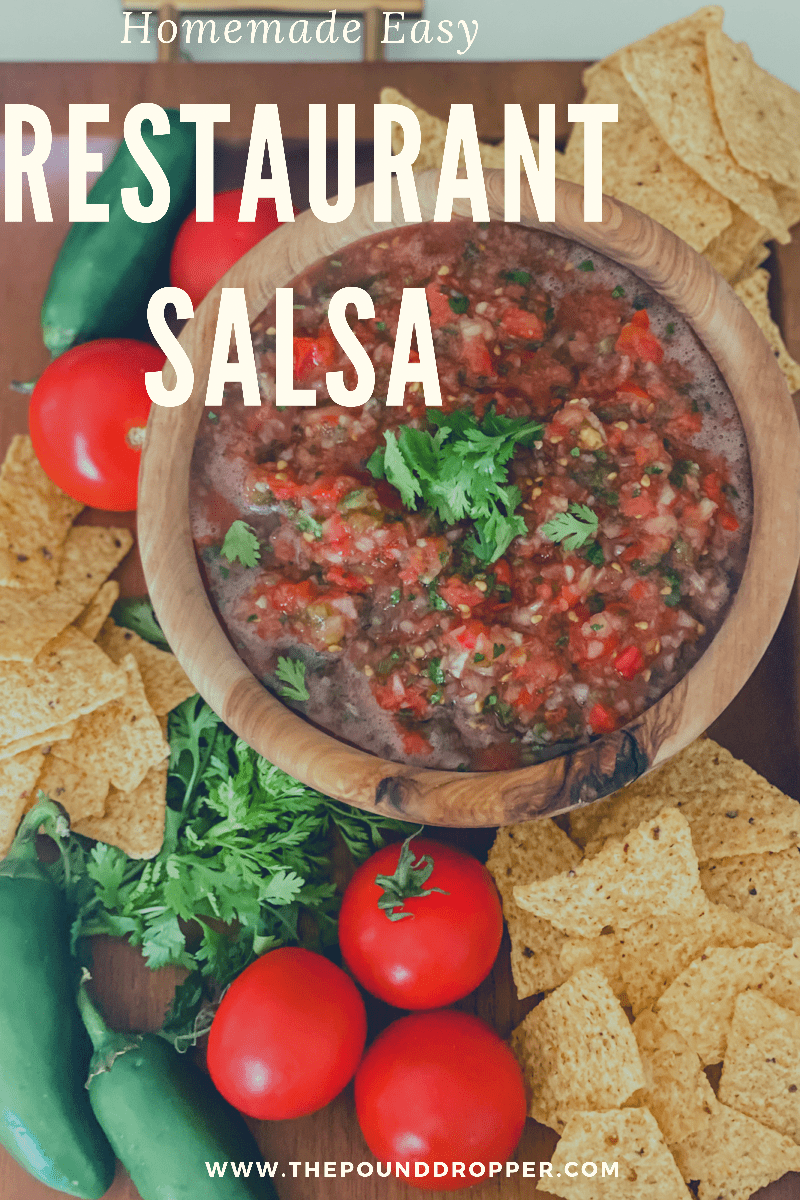 This Easy Restaurant Salsa is simple, fresh, and easy to make! This salsa is simple to make and tastes just like it's from your favorite restaurant! via @pounddropper