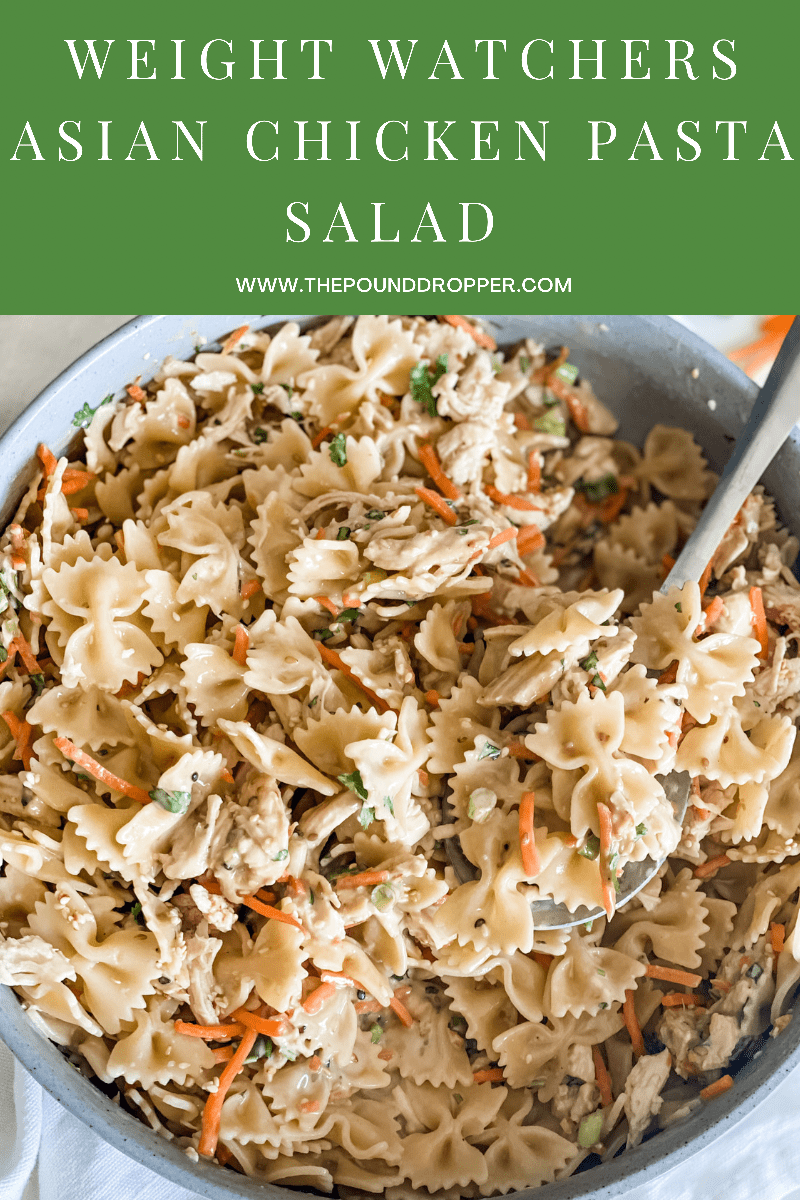 This Asian Chicken Pasta Salad is the perfect salad to serve at your next family gathering, summer cookout, or picnic. I'm telling you this salad tastes even better the longer it chills in the fridge! via @pounddropper