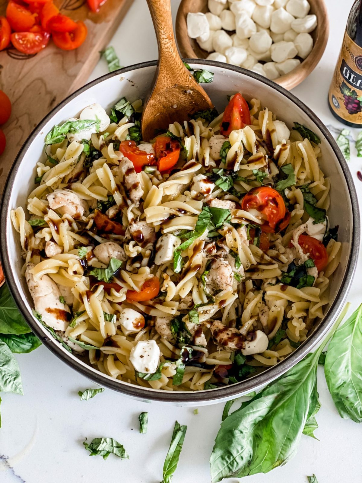Caprese Chicken Pasta Salad Pound Dropper