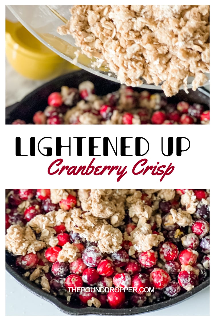 This Orange Cranberry Crisp is sweet, tart and insanely delicious! This makes for an easy festive dessert for the Holidays! via @pounddropper