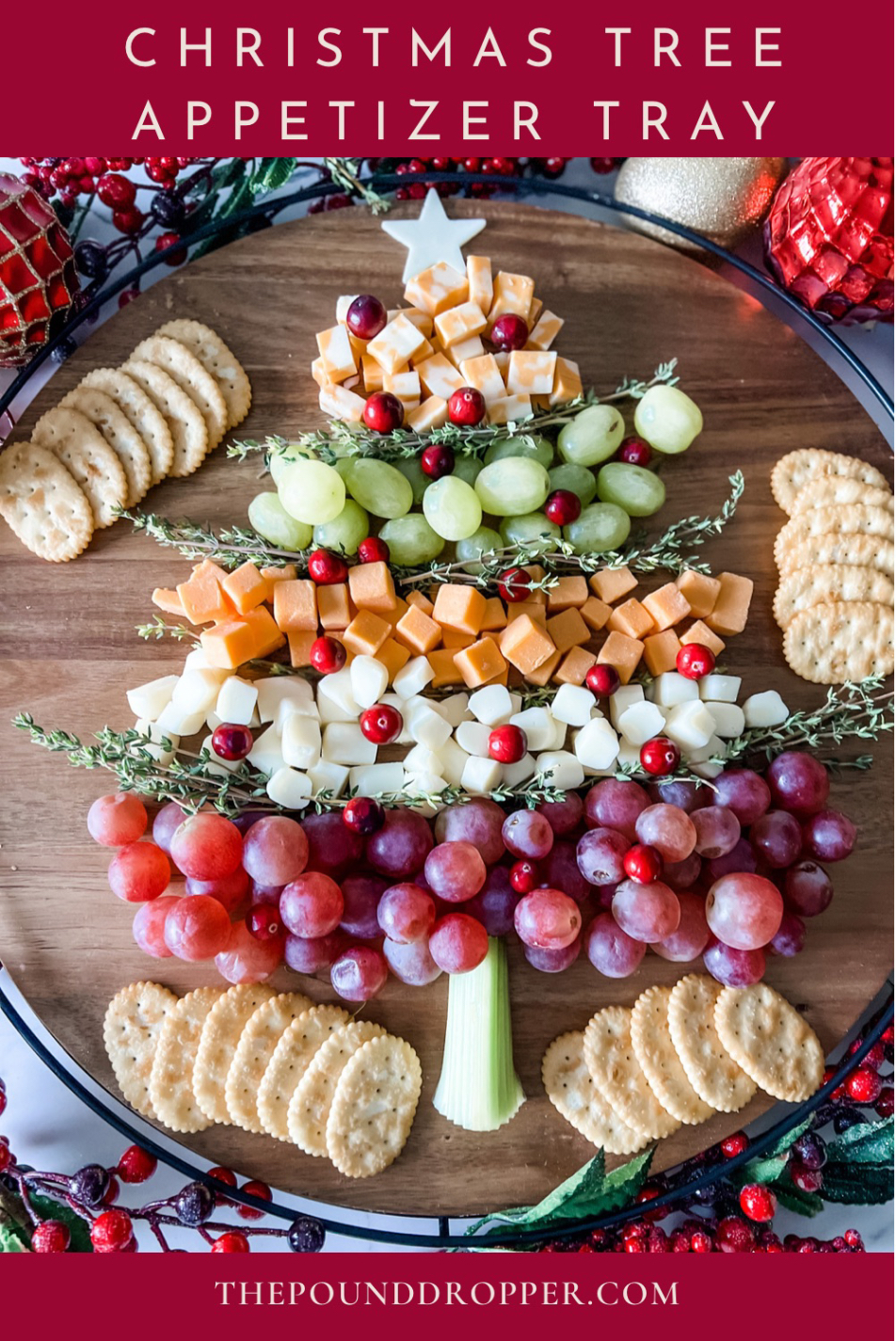 Surprise your guests with this beautiful Christmas Tree Appetizer Tray this holiday season! via @pounddropper
