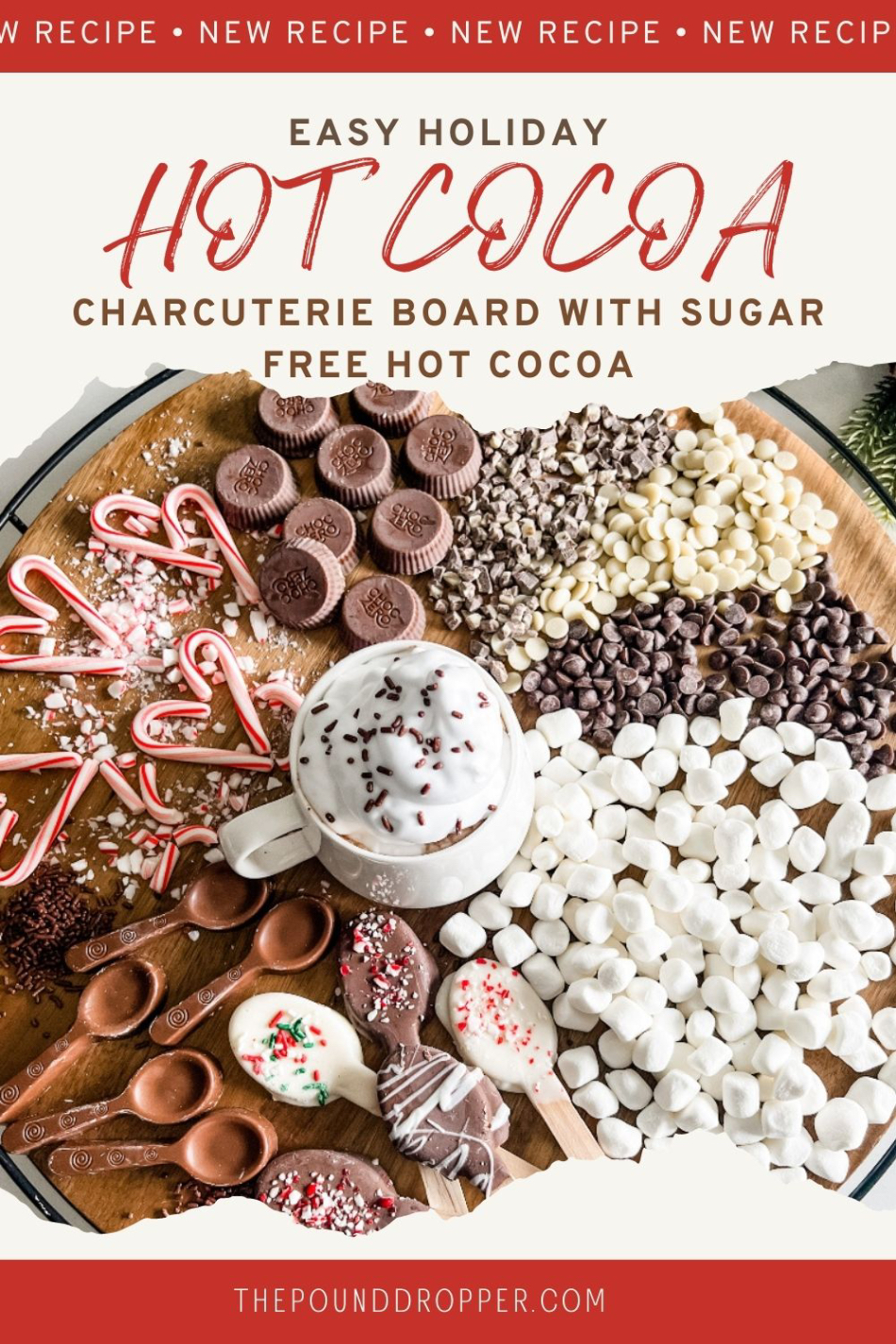 hit during the holidays! This hot cocoa tray is fun, festive, full of variety, and is perfect for any holiday party or gathering! via @pounddropper