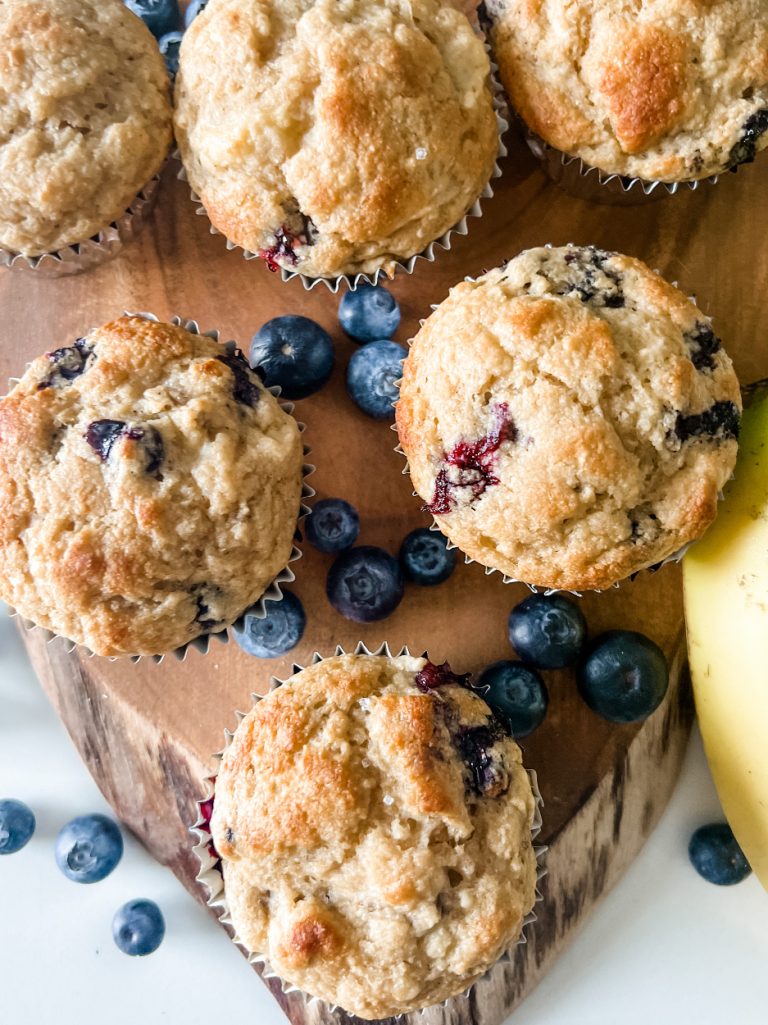 Easy Lightened Up Blueberry Banana Muffins Pound Dropper